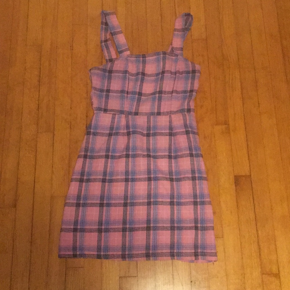 Dolls Kill Pink & Blue Plaid Dress